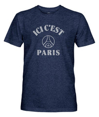 Paris Saint-Germain 1863FC Team Arch Vintage Tri-Blend T-Shirt on sale - Navy 