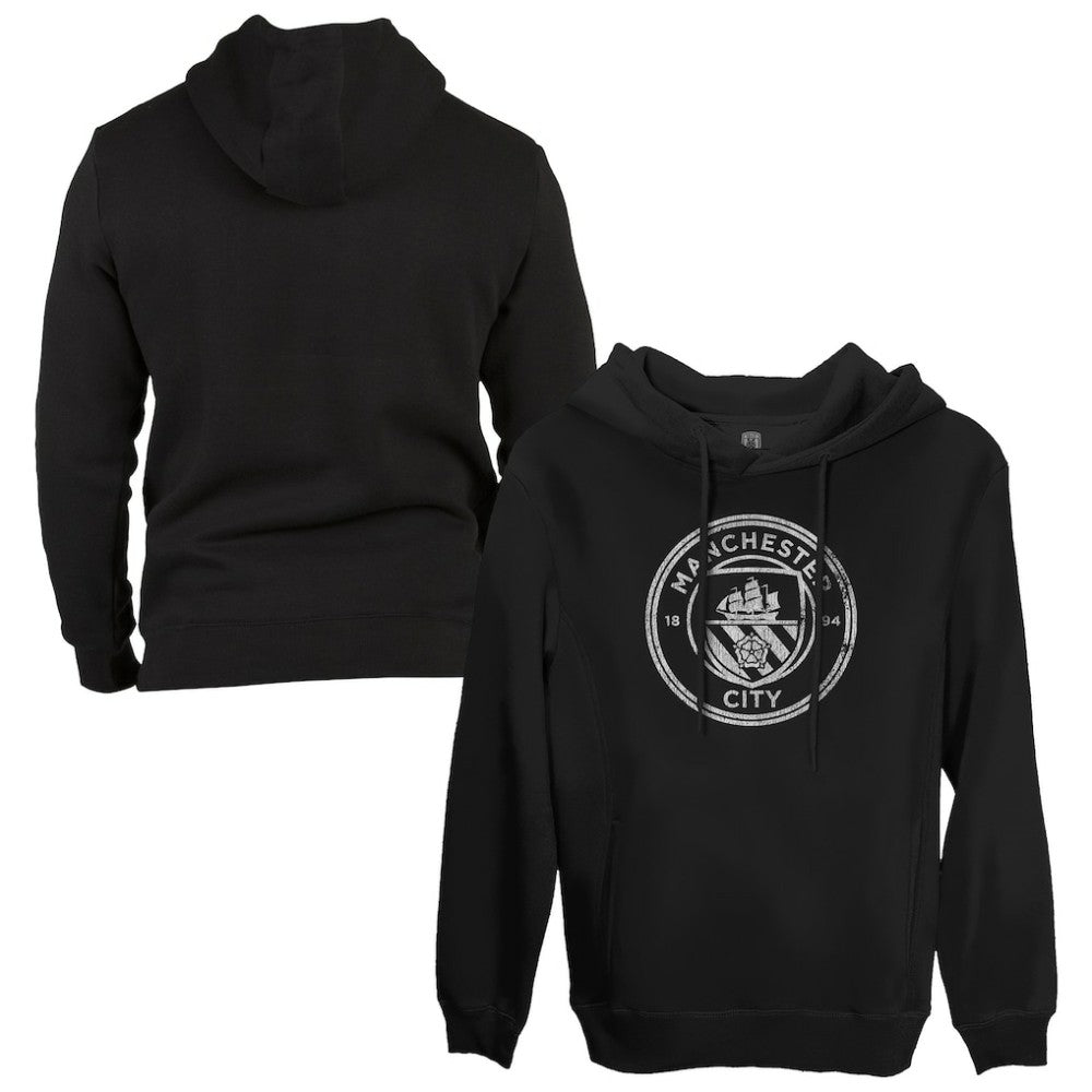 Manchester City 1863FC Monochrome Badge Fleece Pullover Hoodie Discount - Black 
