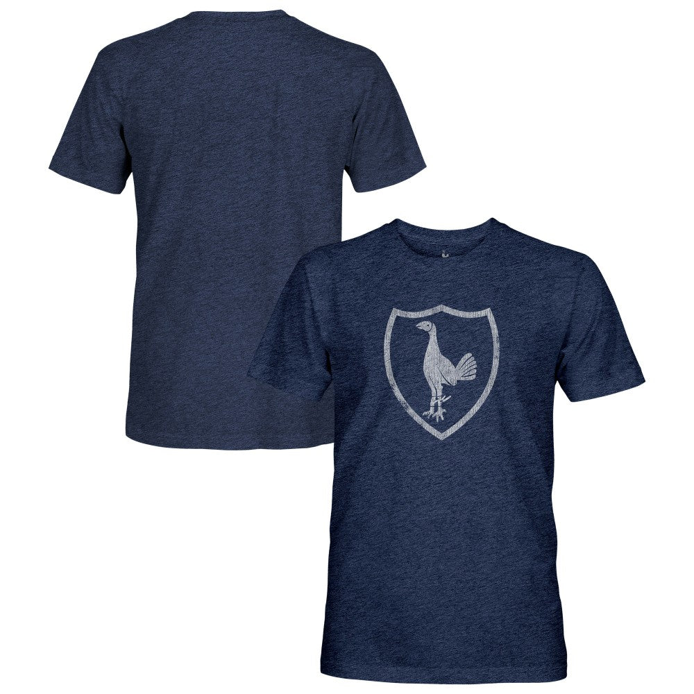 Tottenham Hotspur 1863FC Retro Monochrome Badge Vintage Tri-Blend T-Shirt Sale - Navy 