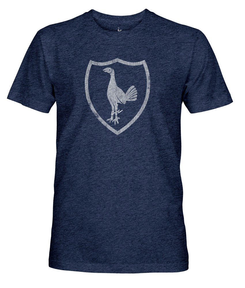 Tottenham Hotspur 1863FC Retro Monochrome Badge Vintage Tri-Blend T-Shirt Sale - Navy 
