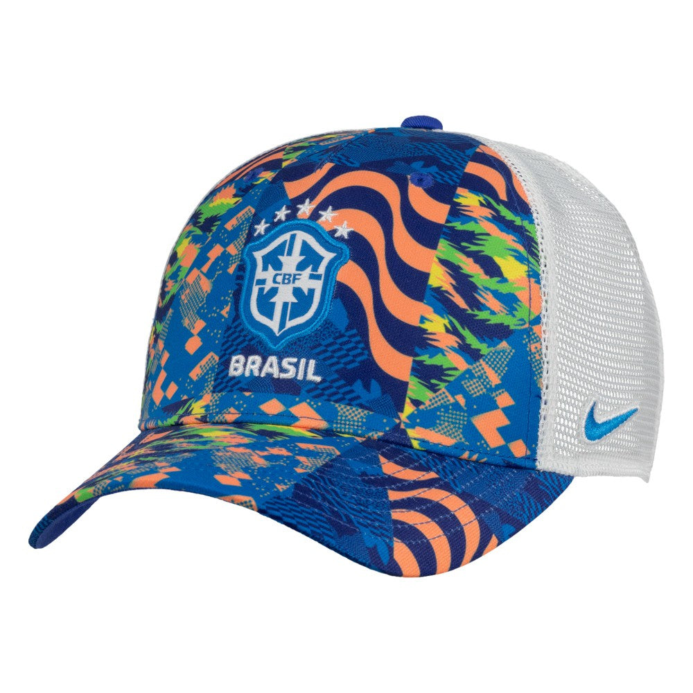 Brazil National Team Unisex Rise Printed Trucker Adjustable Hat for sale - Blue 