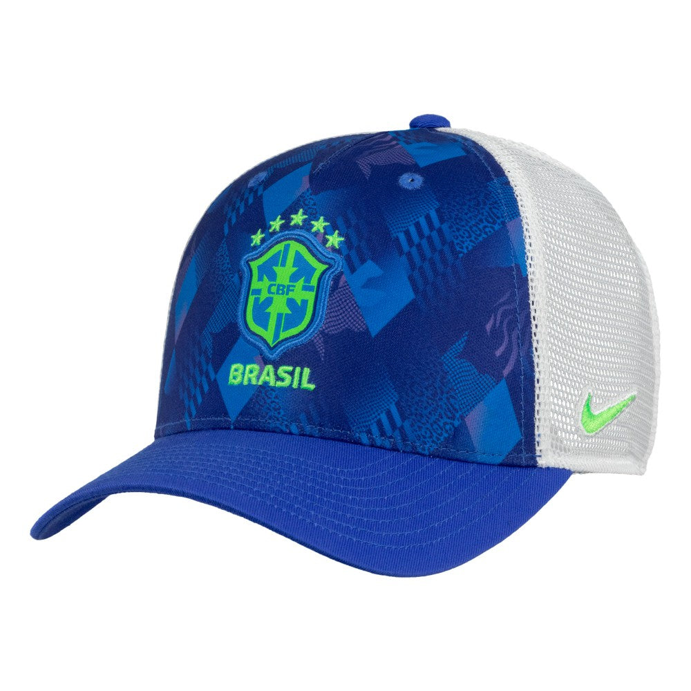 Brazil National Team Unisex Rise Printed Trucker Adjustable Hat for sale - Blue 