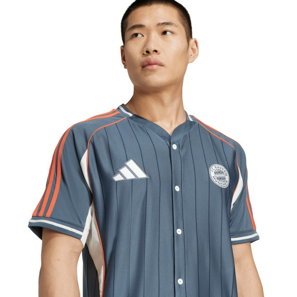 Bayern Munich US Pack Full-Button Baseball Jersey on sale - Gray 