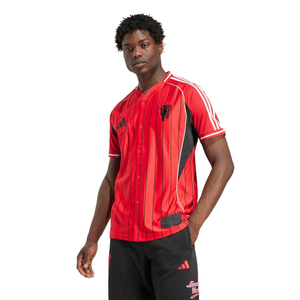 Manchester United US Pack Full-Button Baseball Jersey Discount - Red 