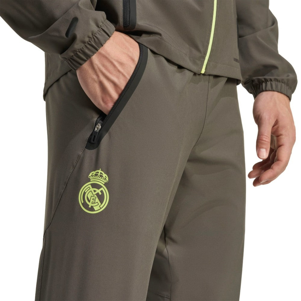 Real Madrid 2025/26 Tiro Vis Tech AEROREADY Travel Pants Discount - Olive 