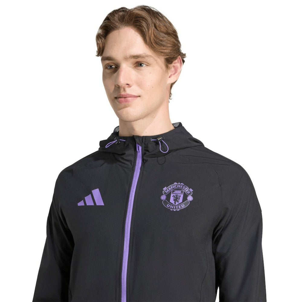 Manchester United 2025/26 Tiro Vis Tech Travel Jacket Discount - Black 