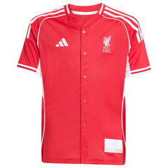 Liverpool Youth Full-Button Baseball Jersey Discount - Red 