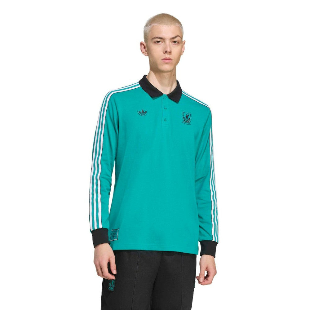 Liverpool Terrace Icons Long Sleeve Polo Discount - Green 