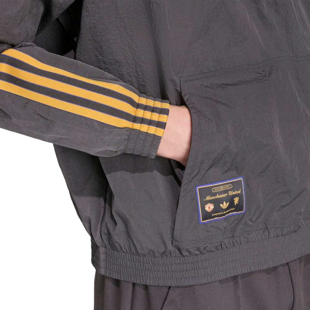 Manchester United Terrace Icons Half-Zip Jacket Discount - Gray 
