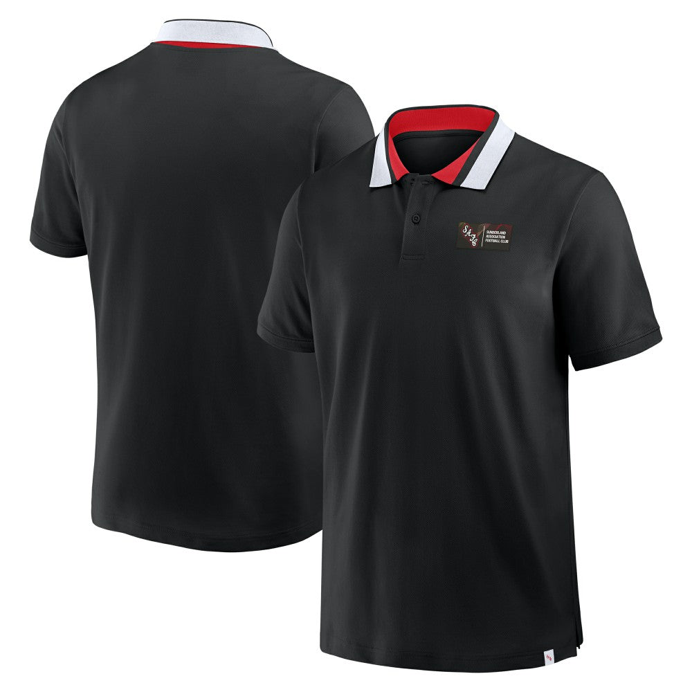Sunderland Classic Tipped Polo Shirt / Black / Mens 