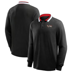 Sunderland Classic Long Sleeve Tipped Polo Shirt / Black / Mens 