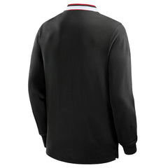 Sunderland Classic Long Sleeve Tipped Polo Shirt / Black / Mens 