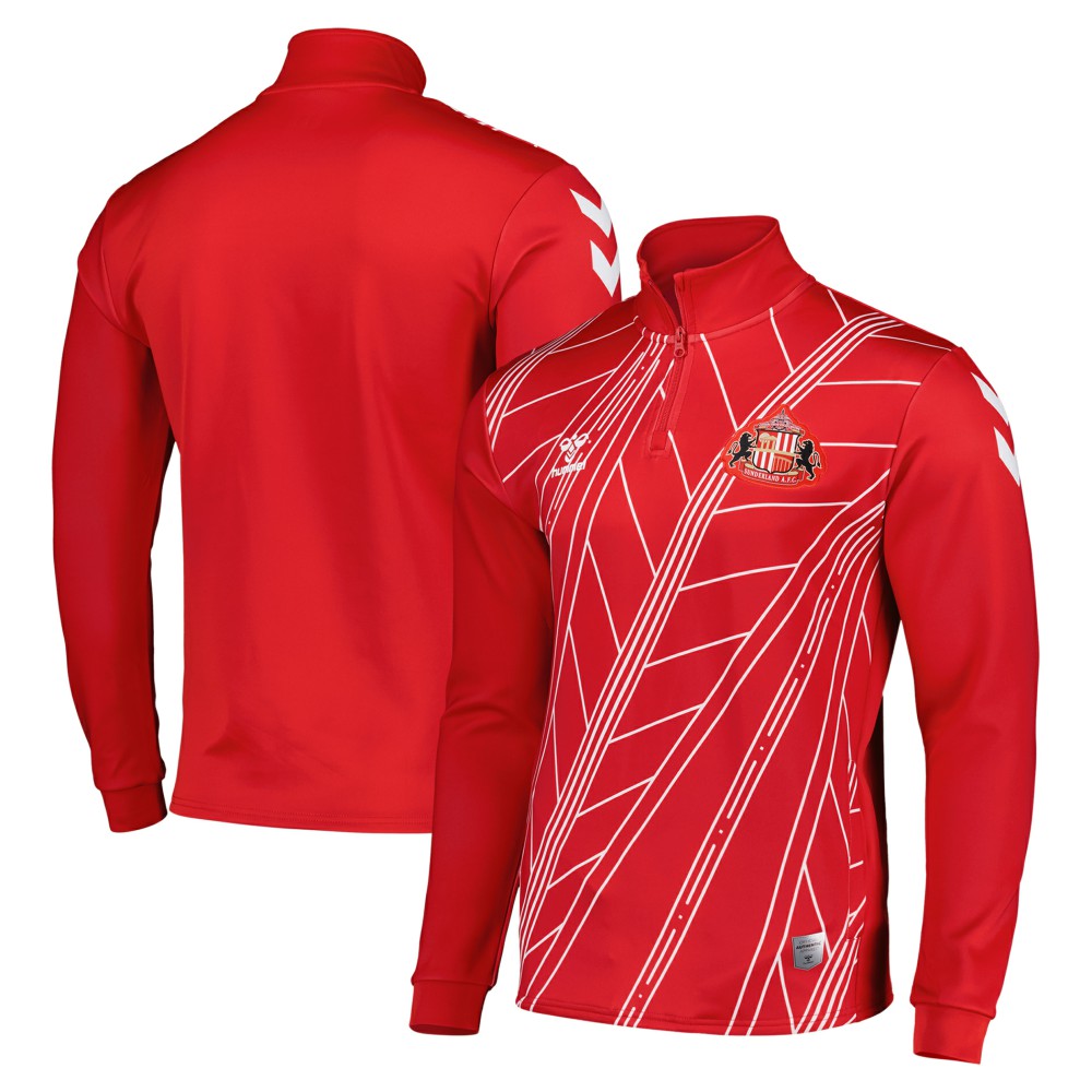 Sunderland Hummel Home Pre-Match Half Zip Sale - Red 