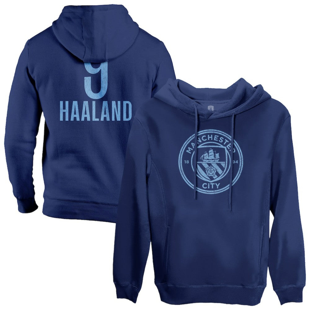Erling Haaland Manchester City 1863FC Player Fleece Pullover Hoodie Discount - Navy 