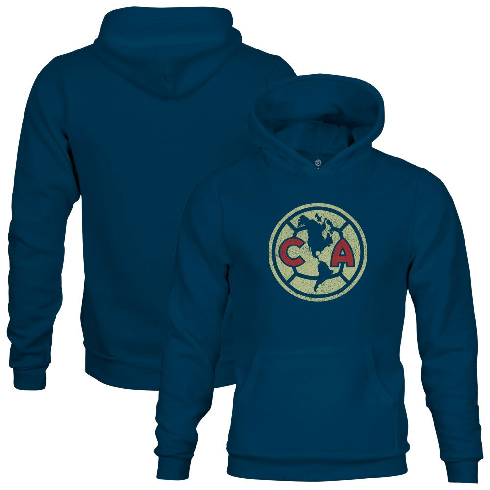 Club America 1863FC Youth Color Badge Fleece Pullover Hoodie Discount - Navy 