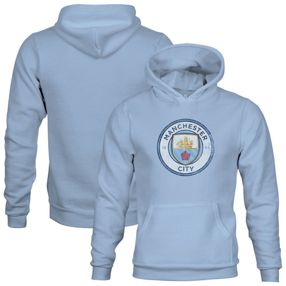 Manchester City 1863FC Youth Color Badge Fleece Pullover Hoodie Discount - Sky Blue 