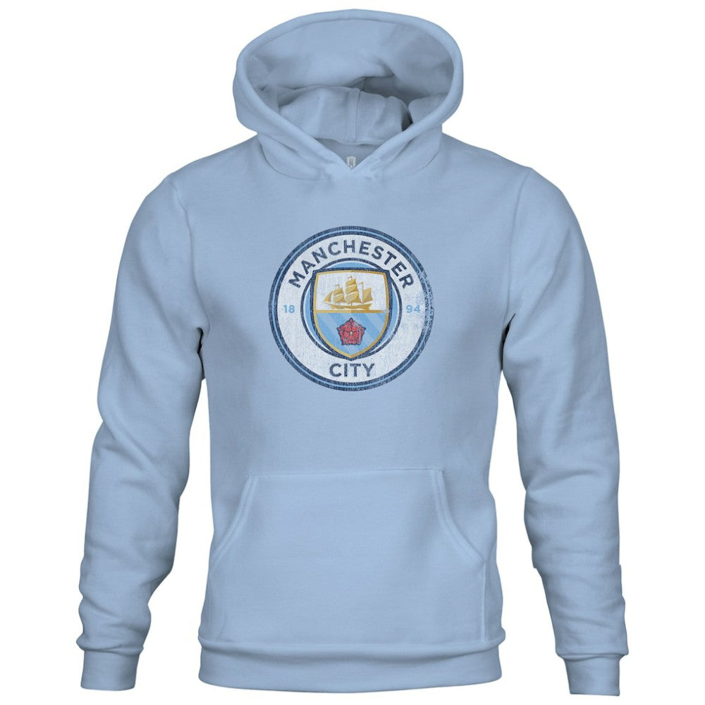 Manchester City 1863FC Youth Color Badge Fleece Pullover Hoodie Discount - Sky Blue 