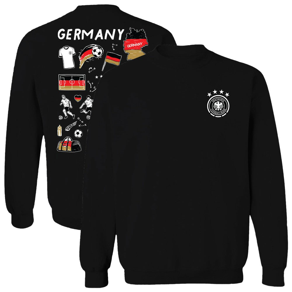 Germany National Team Vive La Fete Women's Impressions Artwork Pullover Sweatshirt  for sale - Black 