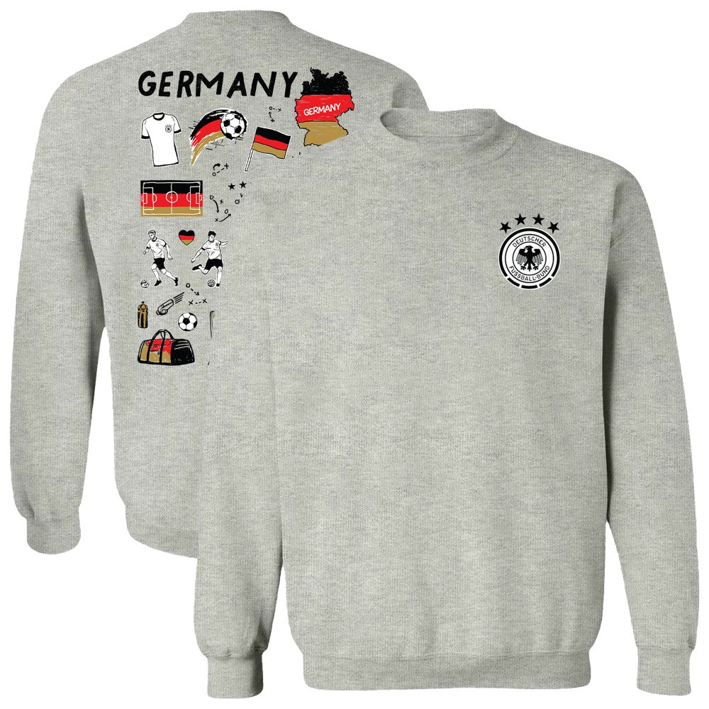 Germany National Team Vive La Fete Women's Impressions Artwork Pullover Sweatshirt  for sale - Gray 
