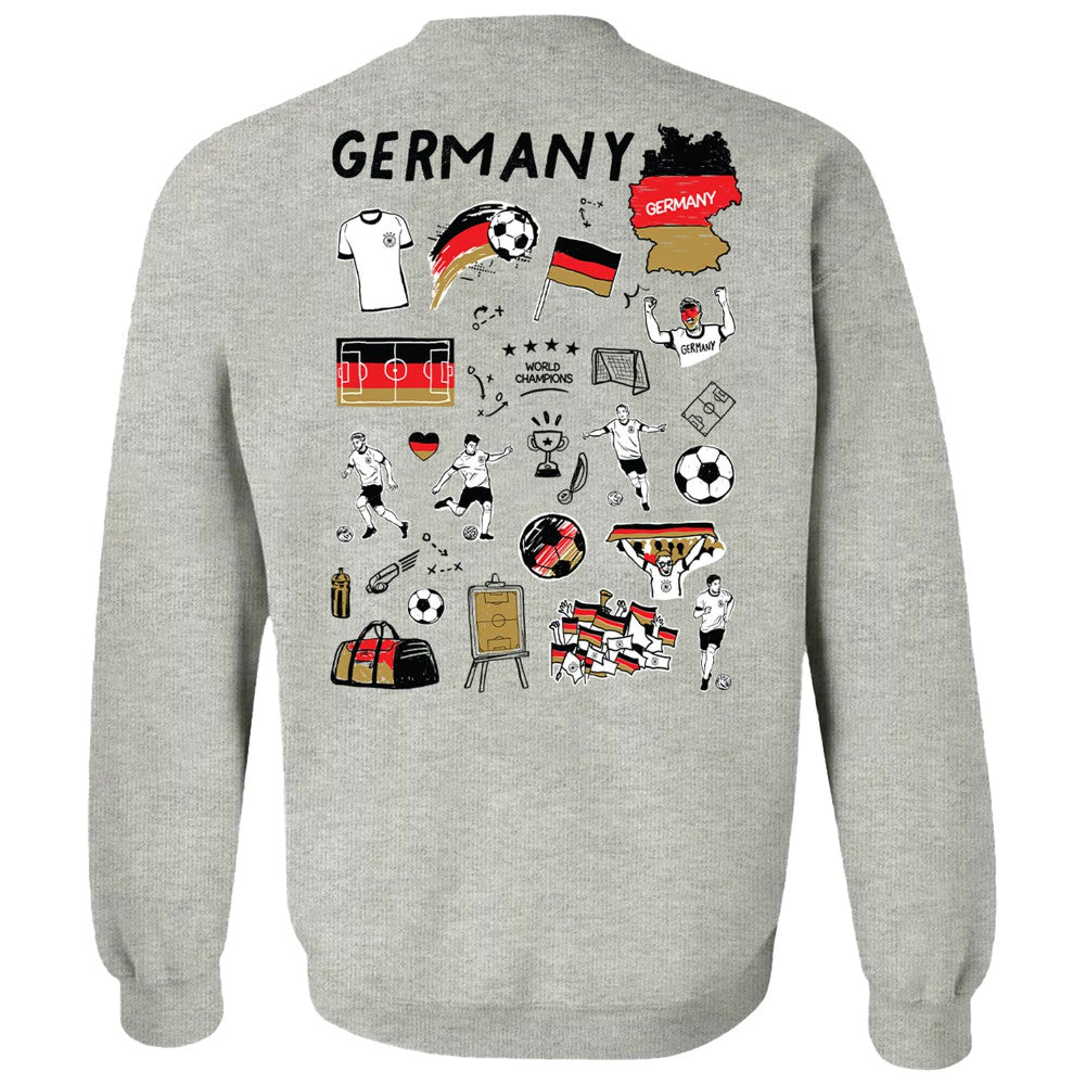 Germany National Team Vive La Fete Women's Impressions Artwork Pullover Sweatshirt  for sale - Gray 