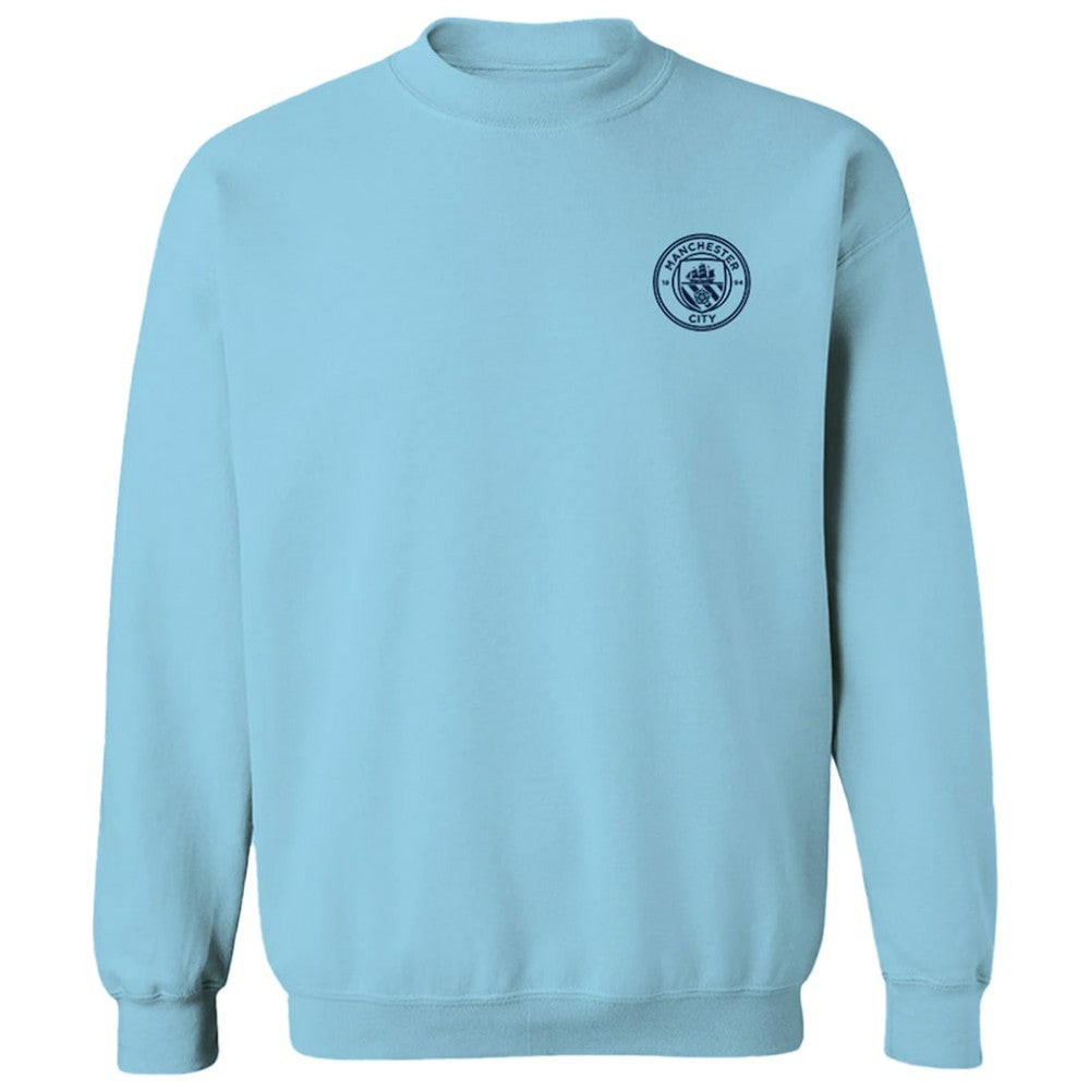 Manchester City Vive La Fete Women's Impressions Artwork Pullover Sweatshirt  Discount - Sky Blue 