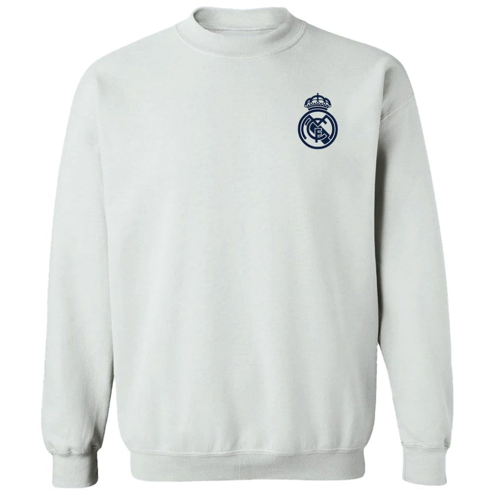 Real Madrid Vive La Fete Women's Impressions Artwork Pullover Sweatshirt  Discount - White 