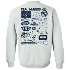 Real Madrid Vive La Fete Women's Impressions Artwork Pullover Sweatshirt  Discount - White 