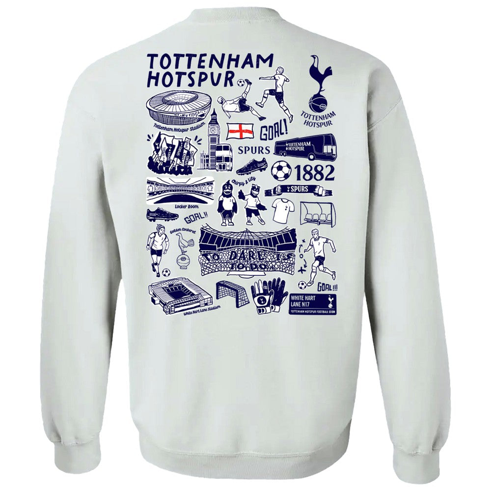 Tottenham Hotspur Vive La Fete Women's Impressions Artwork Pullover Sweatshirt  Sale - White 