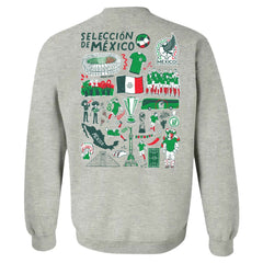 Mexico National Team Vive La Fete Women's Impressions Artwork Pullover Sweatshirt  for sale - Gray 