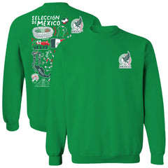 Mexico National Team Vive La Fete Women's Impressions Artwork Pullover Sweatshirt  for sale - Green 