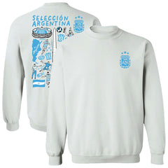 Argentina National Team Vive La Fete Women's Impressions Artwork Pullover Sweatshirt  for sale - White 