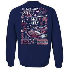 Barcelona Vive La Fete Women's Impressions Artwork Pullover Sweatshirt  on sale - Navy 