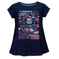 Barcelona Vive La Fete Girls Infant  Impressions Artwork A-Line Top on sale - Navy 
