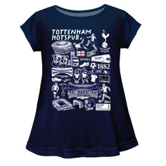 Tottenham Hotspur Vive La Fete Girls Youth  Impressions Artwork A-Line Top Sale - Navy 