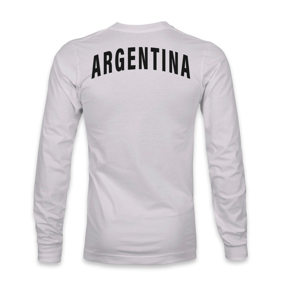 Argentina National Team 1863FC  Back Team Arch Long Sleeve T-Shirt for sale - Gray 