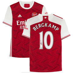 Dennis Bergkamp Arsenal Autographed 2020-21 Red Home Jersey on sale - BAS 