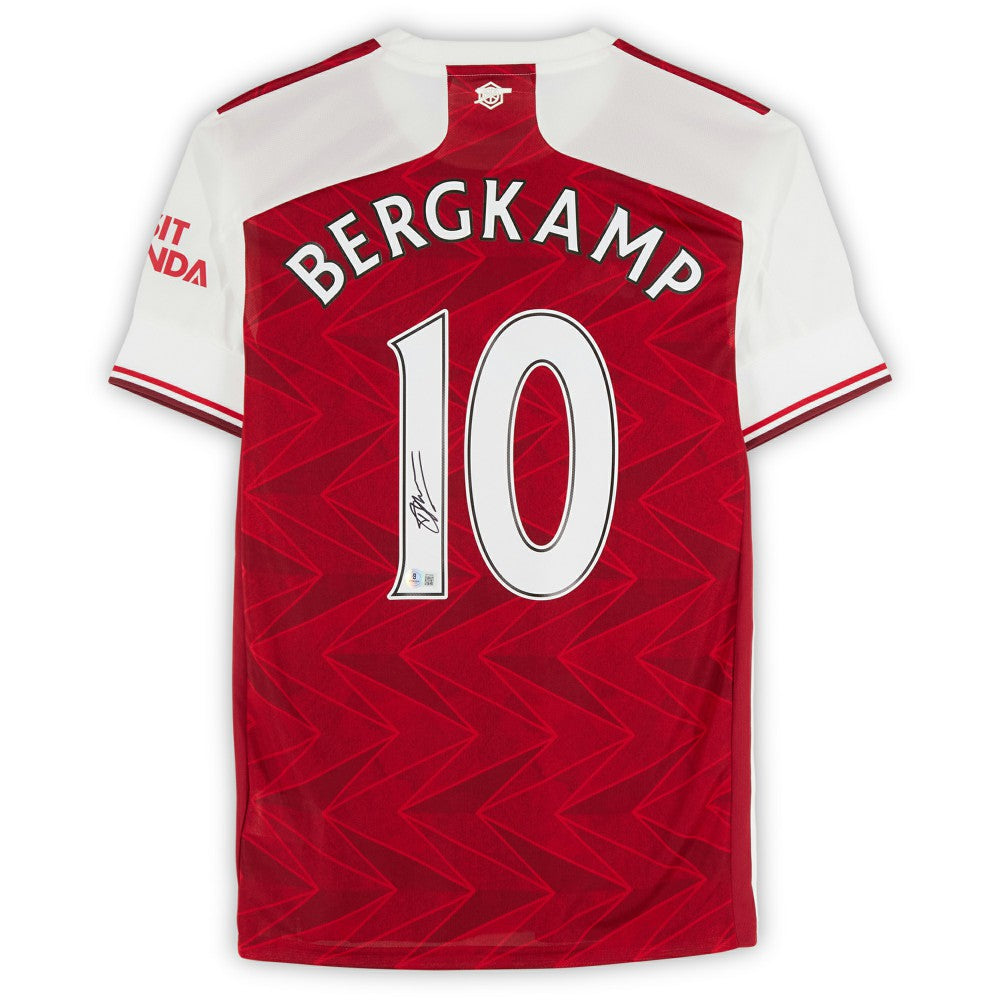 Dennis Bergkamp Arsenal Autographed 2020-21 Red Home Jersey on sale - BAS 