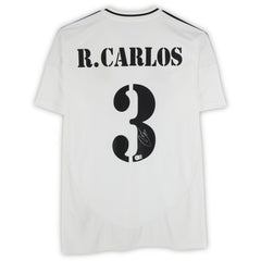Roberto Carlos Real Madrid Autographed 2024-25 White Home Jersey Discount - BAS 