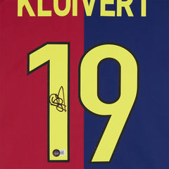 Patrick Kluivert Barcelona Autographed 2024-25 Red/Blue Home Jersey on sale - BAS 