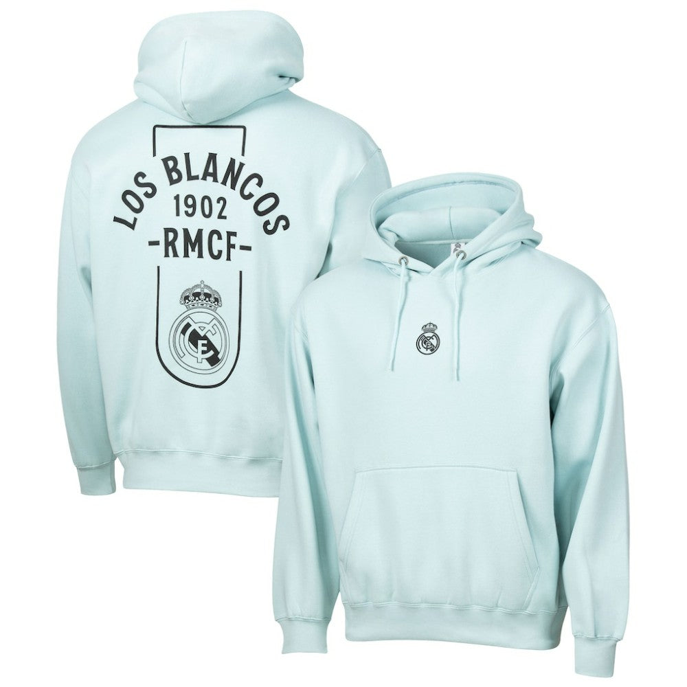 Real Madrid Sport Design Sweden Streetwear Relaxed Pullover Hoodie Discount - Light Blue 