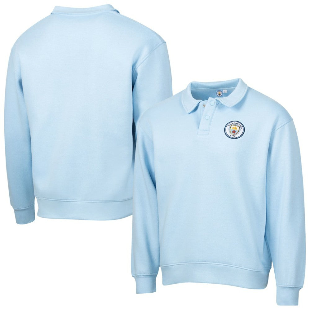 Manchester City Sport Design Sweden Retro Relaxed Fleece Sweatshirt Discount - Light Blue 