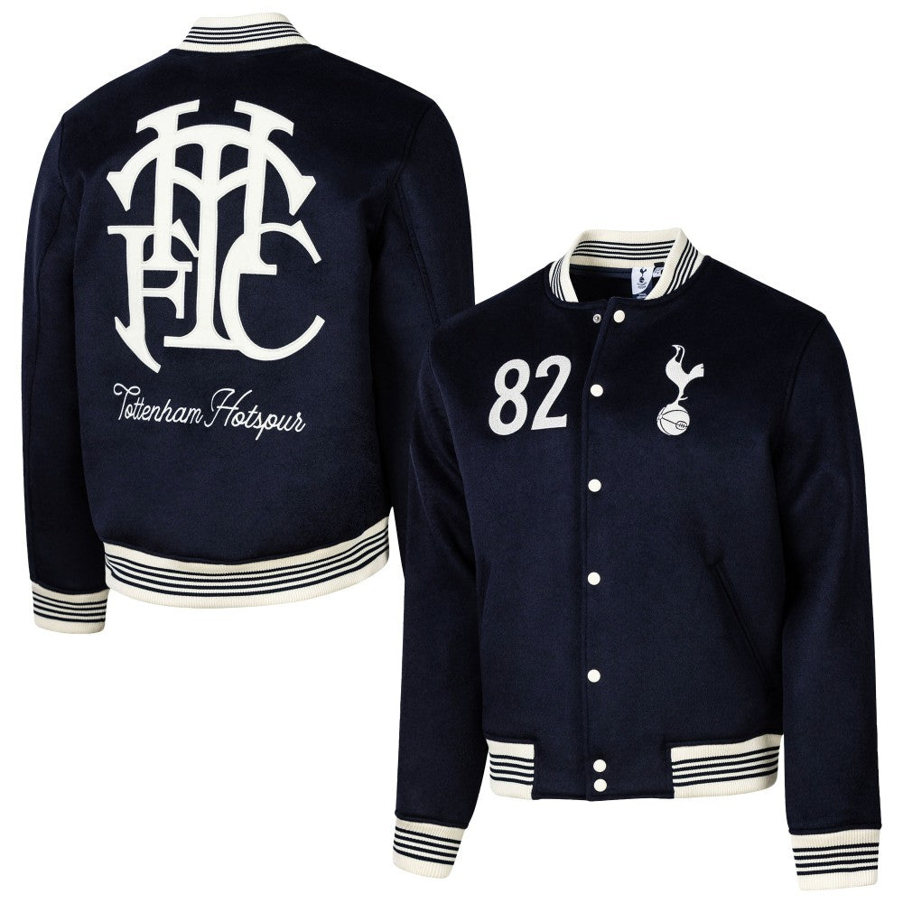 Tottenham Hotspur Sport Design Sweden Free Kick Wool Varsity Jacket Sale - Navy 