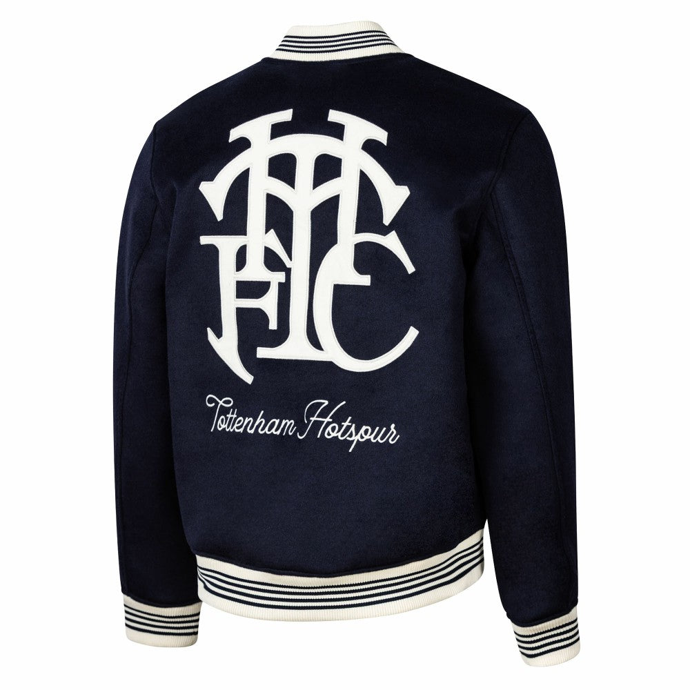 Tottenham Hotspur Sport Design Sweden Free Kick Wool Varsity Jacket Sale - Navy 