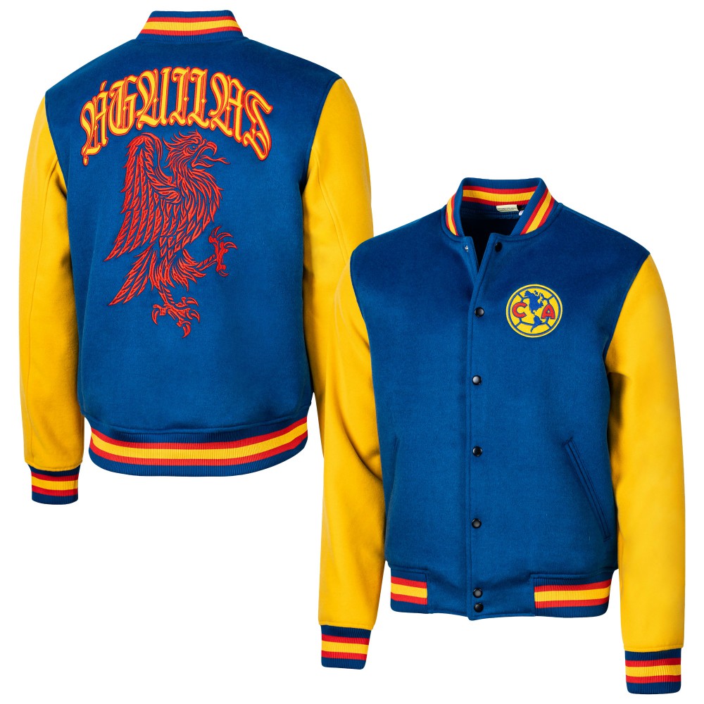 Club America Sport Design Sweden Free Kick Wool Varsity Jacket Discount - Royal 