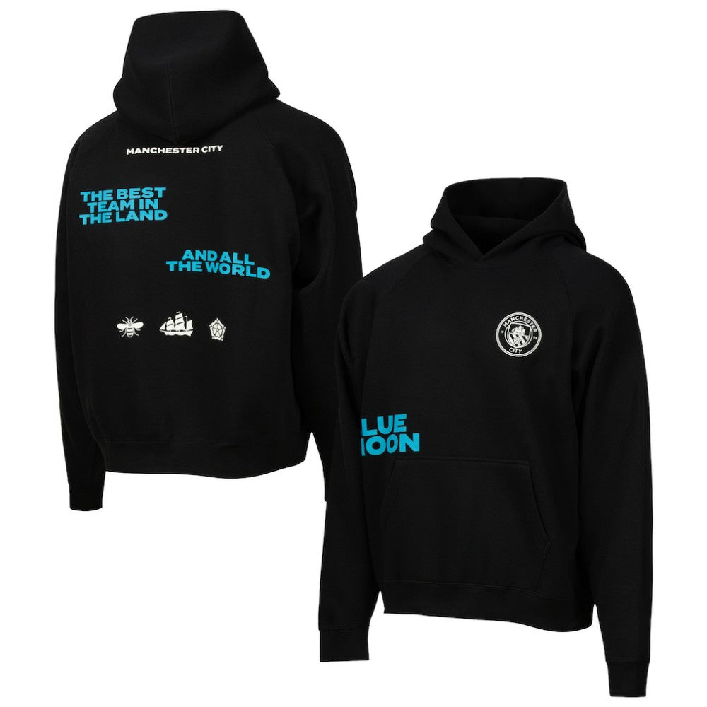 Manchester City Sport Design Sweden Overtime Oversized Raglan Hoodie Discount - Black 