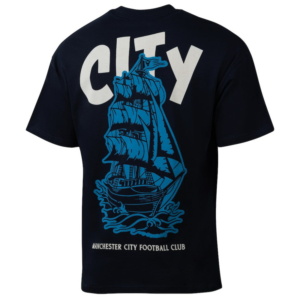 Manchester City Sport Design Sweden Youth Game Day Graphic T-Shirt Discount - Navy 