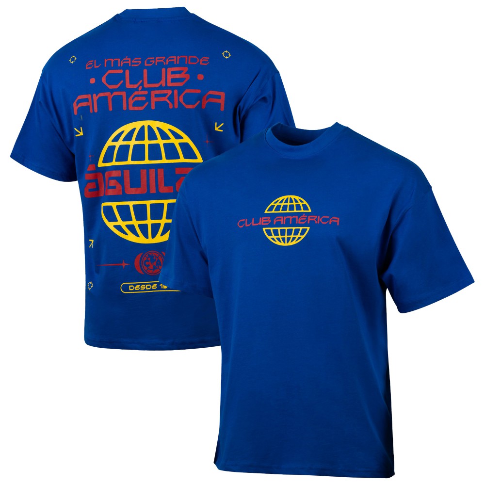 Club America Sport Design Sweden Worldwide Oversized T-Shirt Discount - Royal 
