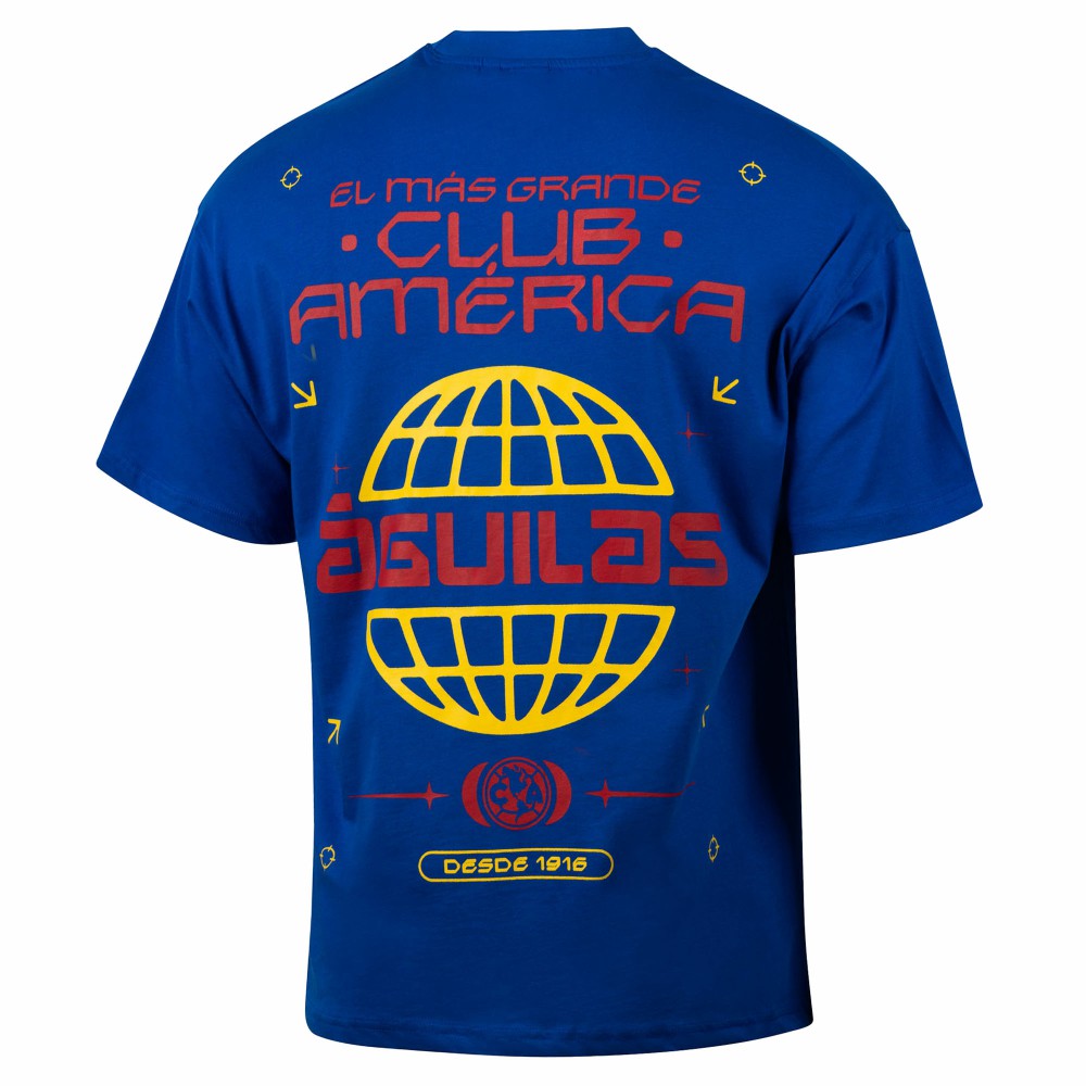 Club America Sport Design Sweden Worldwide Oversized T-Shirt Discount - Royal 
