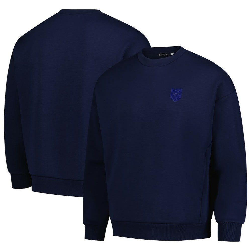 USMNT Levelwear Luxe Signature Lineage Tri-Blend Pullover Sweatshirt on sale - Navy 