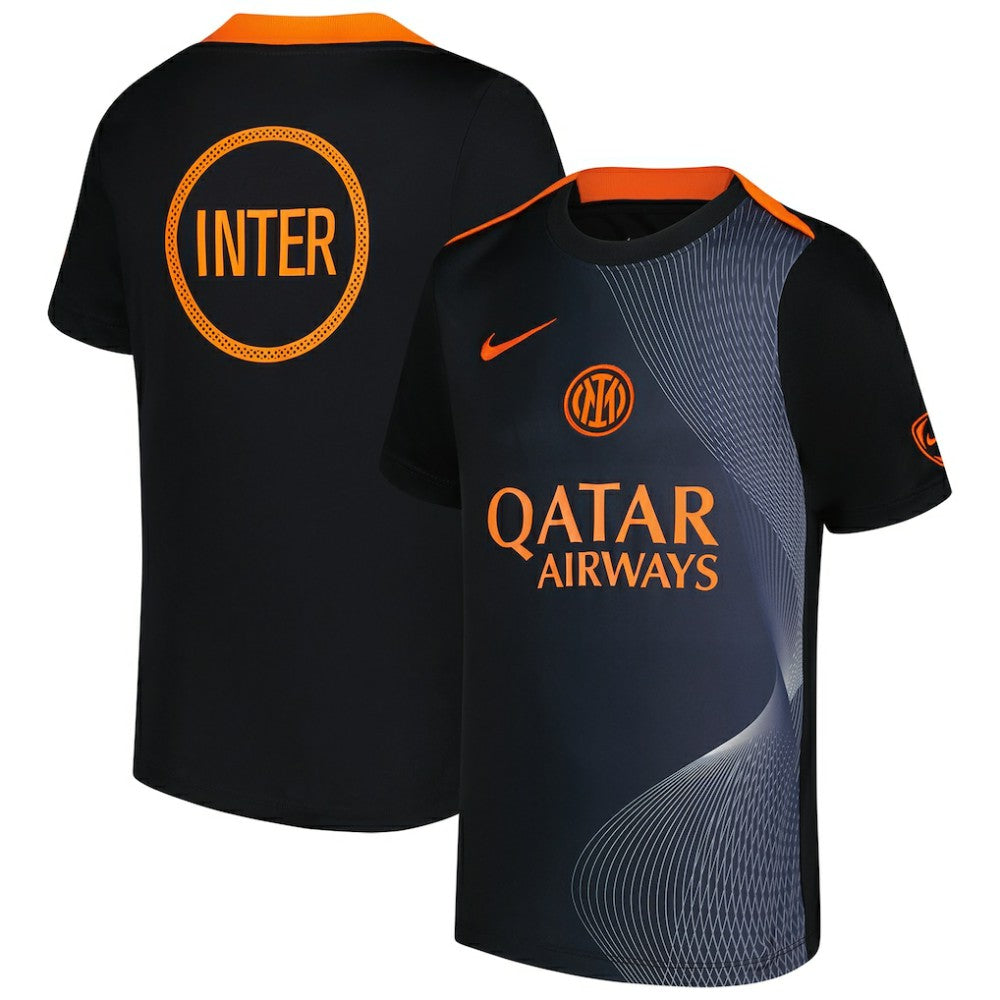 Inter Milan Youth 2025/26 Third Academy Pro Pre-Match Dri-Fit Top Discount - Black 
